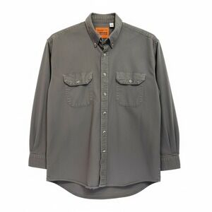 Wrangler FR RIGGS Workwear Mens Gray Button Up Flame Resistant Shirt XL (C12)